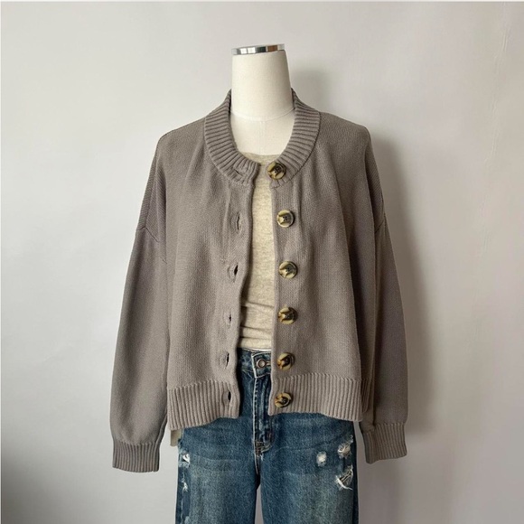 Quince 100% Organic Cotton Cropped Cardigan size Large. - Picture 3 of 8